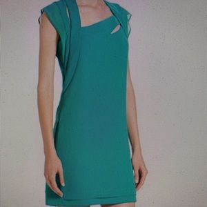 Kooples NWT Green Crepe & Chiffon Dress